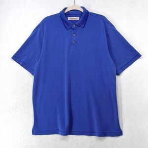 Tommy Bahama Polo Shirt Men Large Blue Stripes Activewear Golf Comfort Classic